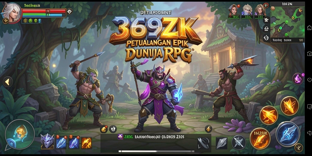 Tampilan gameplay RPG 369ZK dengan karakter yang berinteraksi di dunia fantasi.