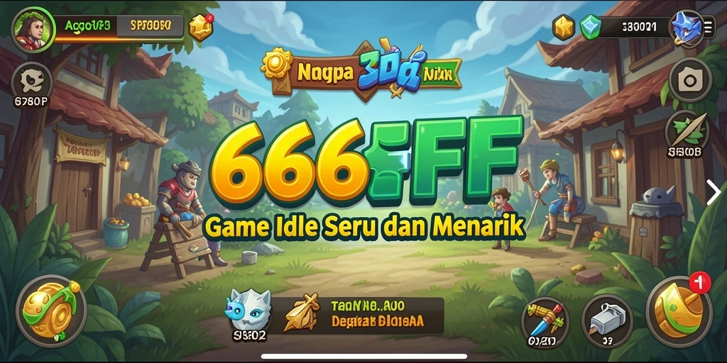 Tampilan gameplay 666FF menunjukkan aksi menarik karakter dalam dunia Idle.