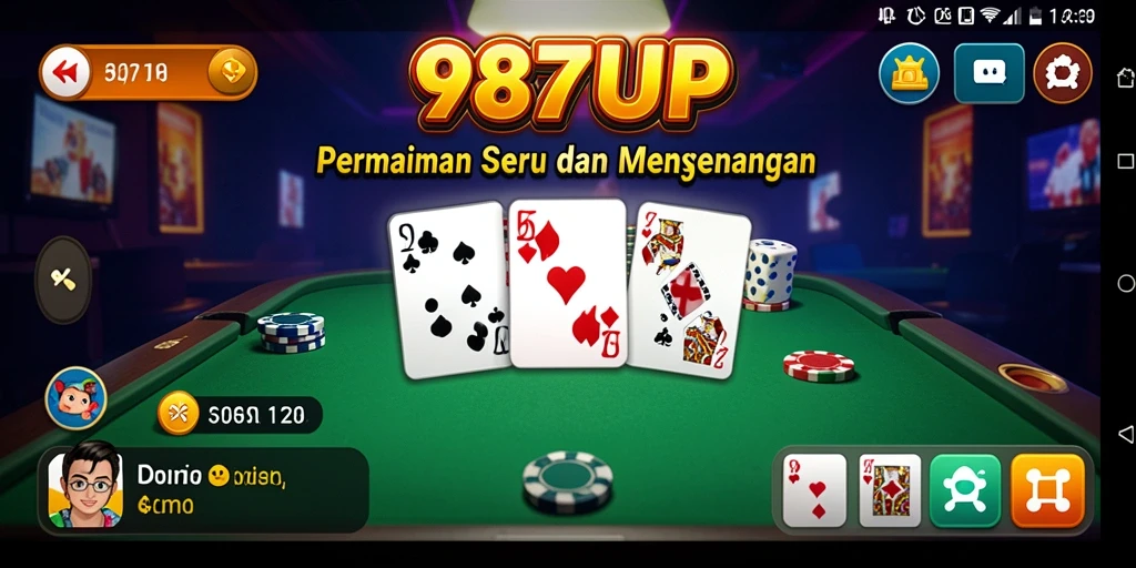 Screenshot gameplay 987UP yang menampilkan aksi permainan Domino.