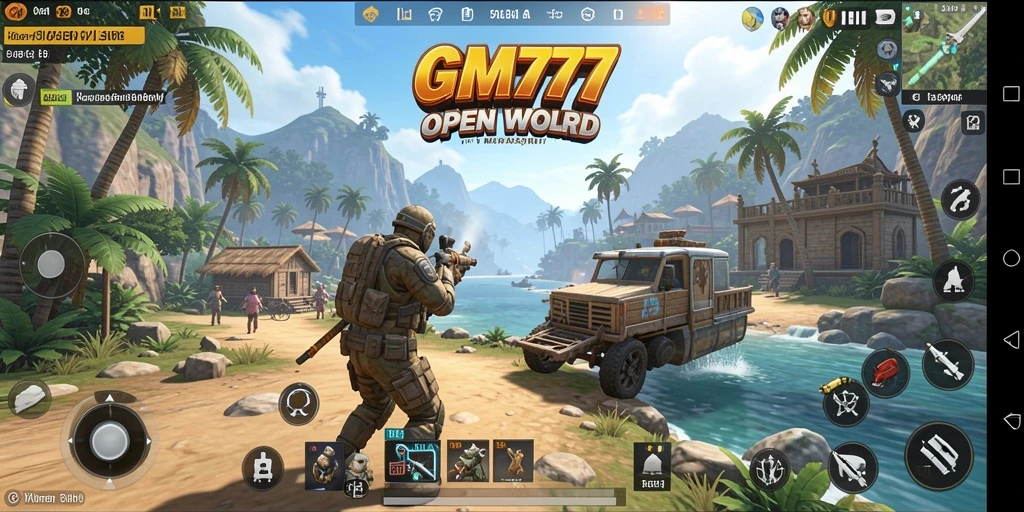Screenshot gameplay GM777 memperlihatkan keindahan dunia Open World.
