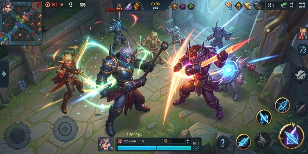 Screenshot GX88 menampilkan aksi seru dalam pertempuran MOBA.