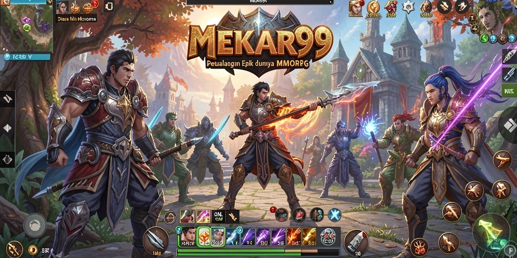 Tampilan gameplay epik MEKAR99 dengan petualangan yang seru.