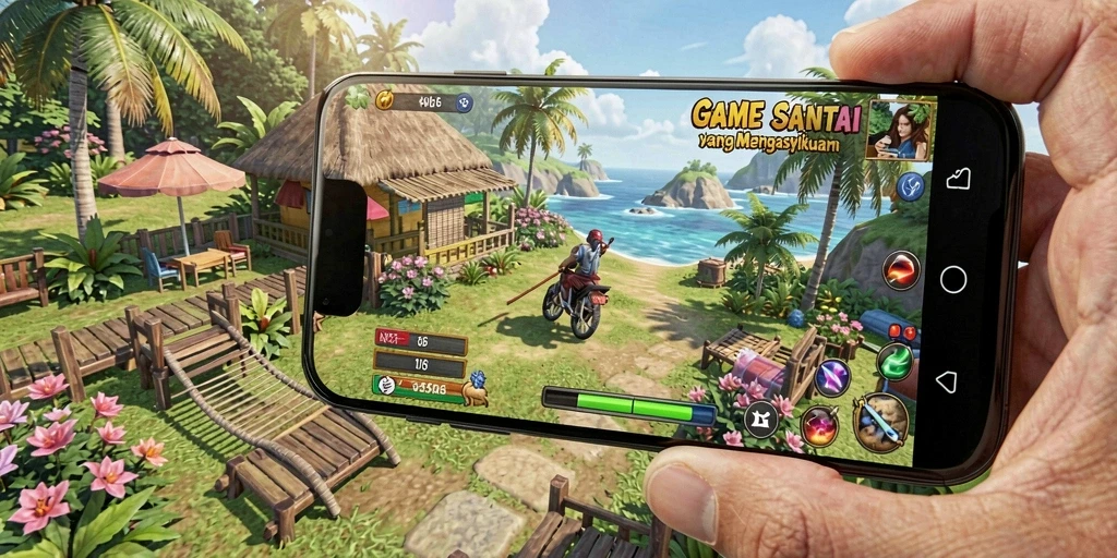 Tangkapan layar utama N06 yang menampilkan gameplay seru dan santai.