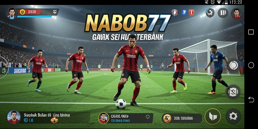 Tampilan gameplay NABOB77 yang mendebarkan dalam aksi sepak bola.