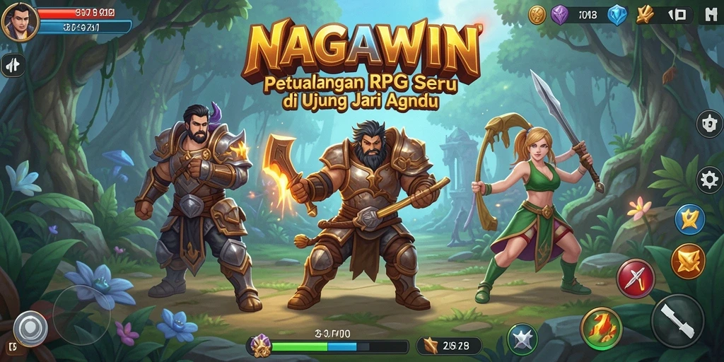 Tampilan gameplay menarik dalam petualangan RPG NAGAWIN.
