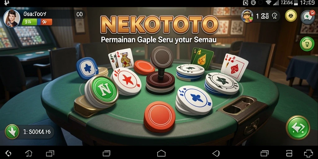 Screenshot gameplay NEKOTOTO menampilkan keseruan bermain Gaple.