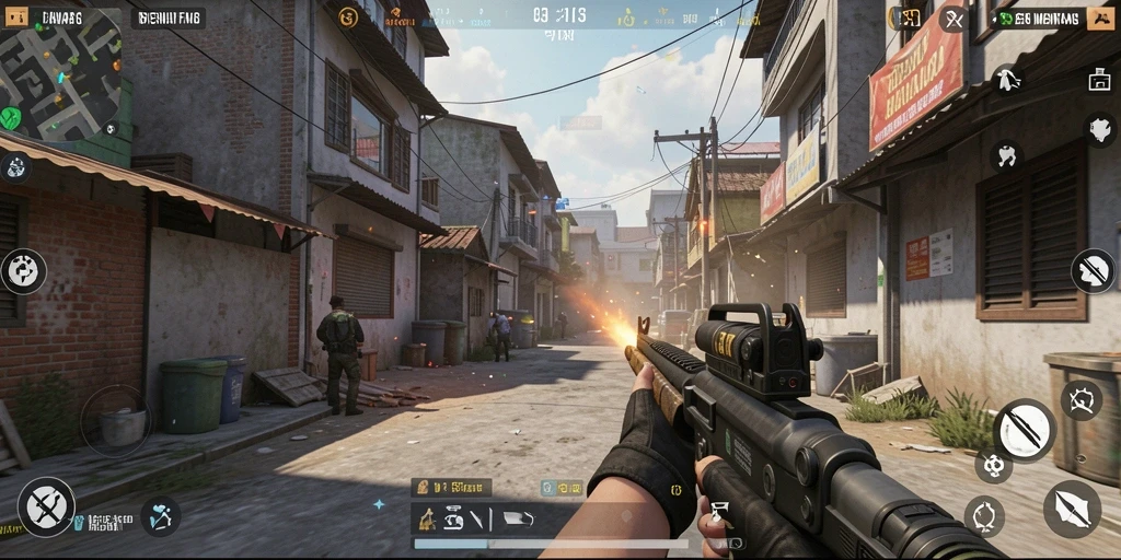 Tampilan gameplay S13 dengan aksi FPS yang mendebarkan.